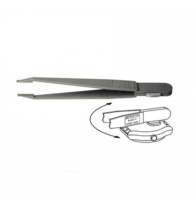 Bergeon 6460-P plastic battery tweezer with battery hatch opener for Swatch watches
