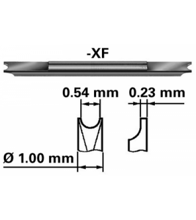 Bergeon 6825-XF, Replacement fork for bracelet pliers reference 6825, 1.00 mm suitable for Rolex bracelets, Extra-thin reversible spare fork, Ø 1.00 / 0.54 mm, thickness 0.23 mm