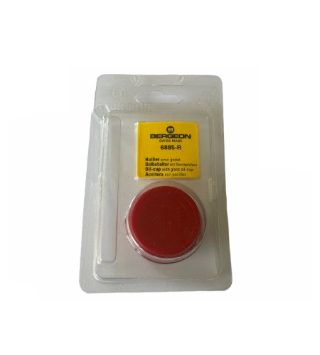 Bergeon 6885-R red oil cup with red ...