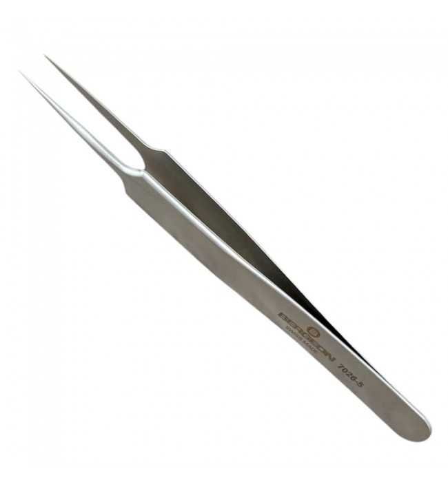 Bergeon 7026-5 precision tweezers in steel for watchmaker's and jewellers, length 110 mm