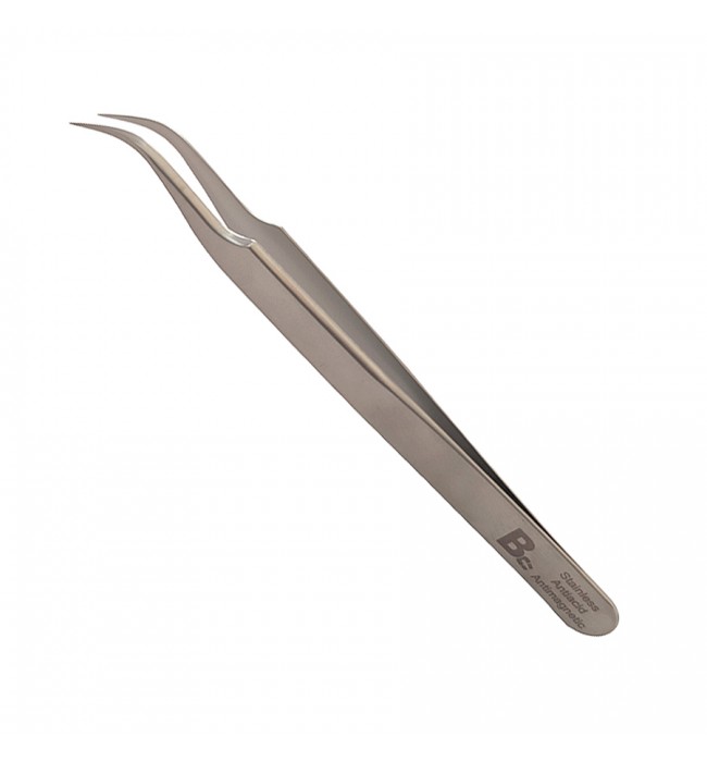 Bergeon 7026-7 antimagnetic watchmaker tweezer with curved points 120 mm