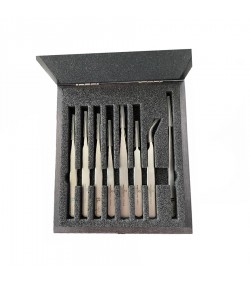 Bergeon 7026 set of 8 antimagnetic tweezers in wooden box