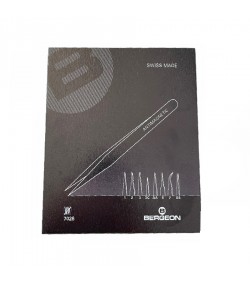 Bergeon 7026 set of 8 antimagnetic tweezers in wooden box
