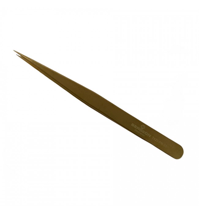 Bergeon 7422-PM-S5 tweezers type S5, thin, brass, 100 % nonmagnetic