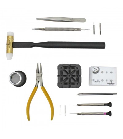 Bergeon 7813 speed service watchmaker kit for changing bracelets 15 tools