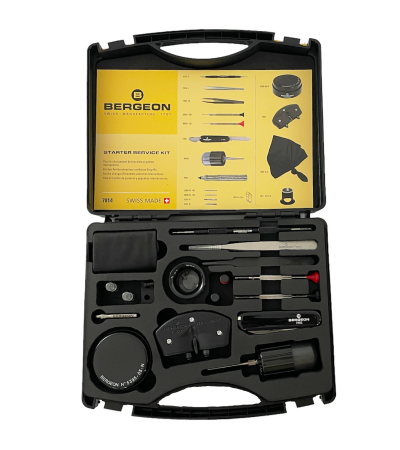 Bergeon 7814 starter service kit with 18 tools for watchmakers