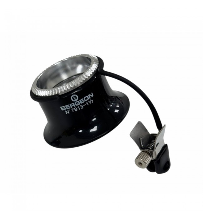 Bergeon 7913-1.5 eyeglass watchmaker loupe with clip 6.7x