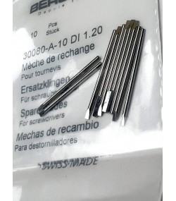 Bergeon 30080-A-10 DI 1.20 Steel Screwdriver Blades - Pack of 10
