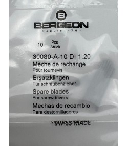 Bergeon 30080-A-10 DI 1.20 Steel Screwdriver Blades - Pack of 10