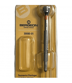 Bergeon 30080-01 Watchmaker Screwdriver 0.50mm Chromium-Plated Swiss Precision Tool (Orange)