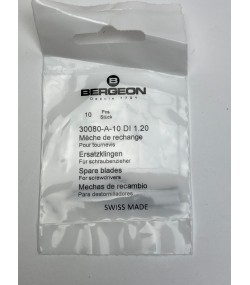 Bergeon 30080-A-10 DI 1.20 Steel Screwdriver Blades - Pack of 10