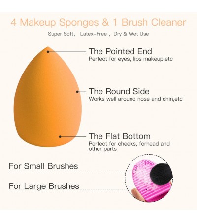 Makeup Brushes, 4 Makeup Sponges & 1 Brush Cleaner Set - Rose Gold BESTOPE