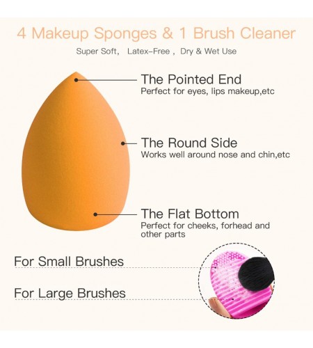 Makeup Brushes, 4 Makeup Sponges &  ...