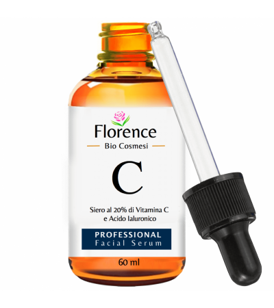 Organic Vitamin C Serum & Hyaluronic Acid for Face, Neck and Eye contour 60 ml. Florence Organics