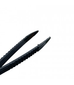 Black plastic tweezers for quartz electronic components 125 mm