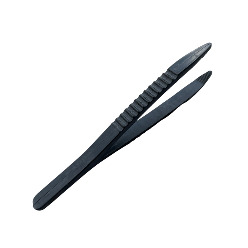 Black plastic tweezers for quartz electronic components 125 mm Black plastic tweezers for quartz electronic components 125 mm
