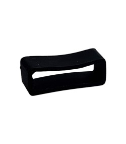 Black silicone keeper for watch strap, 22mm