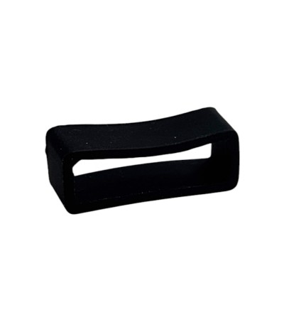 Black silicone keeper for watch strap, 22mm