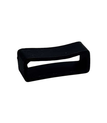 Black silicone keeper for watch strap, 22mm