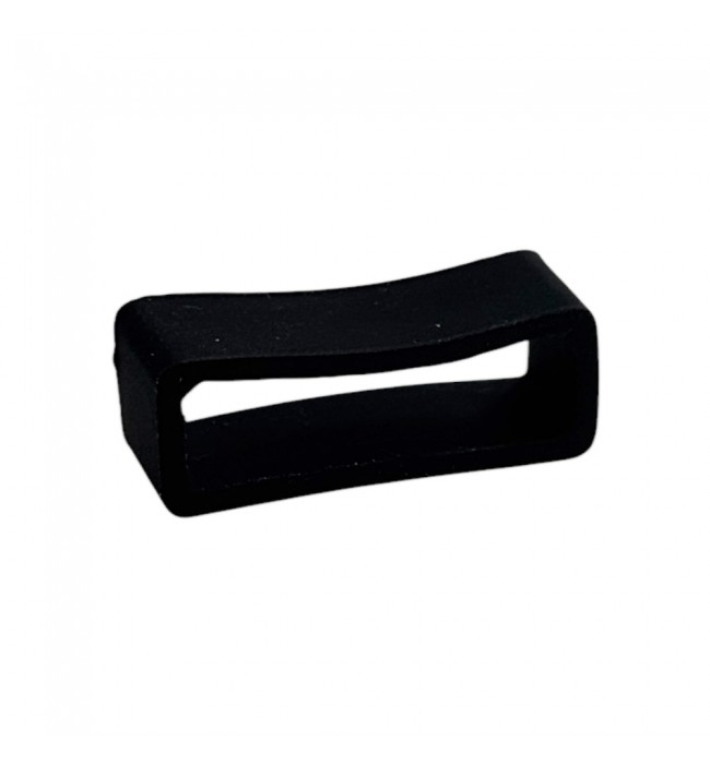 Black silicone keeper for watch strap, 22mm