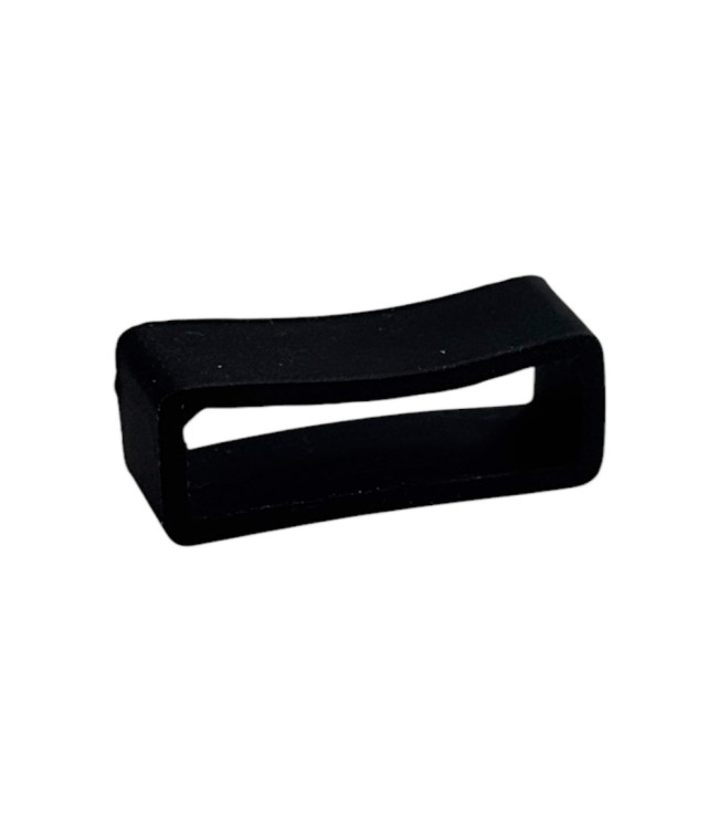 Black silicone keeper for watch strap, 22mm