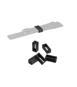 Black silicone keeper for watch strap, 22mm