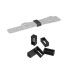 Black silicone keeper for watch strap, 22mm