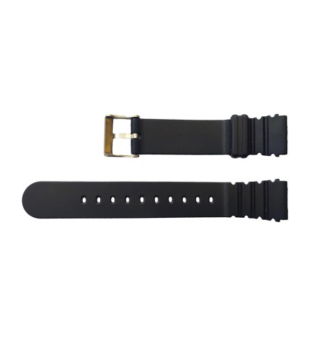 Black silicone watch strap with sta ...