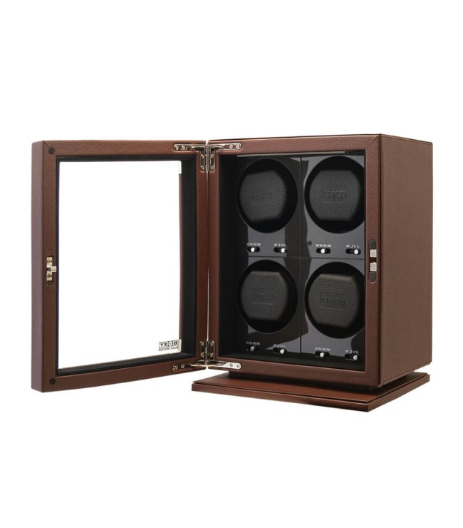 Кутия за часовници Boxy BLDC-B04 за 4 часовника, тъмен кафяв