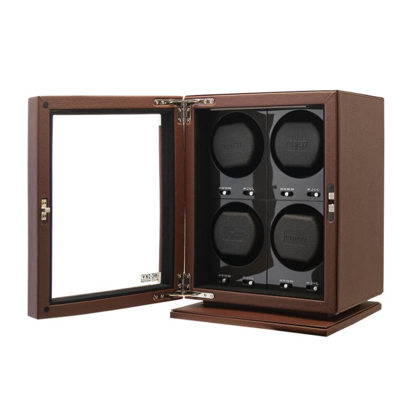 Кутия за часовници Boxy BLDC-B04 за 4 часовника, тъмен кафяв Кутия за часовници Boxy BLDC-B04 за 4 часовника, тъмен кафяв