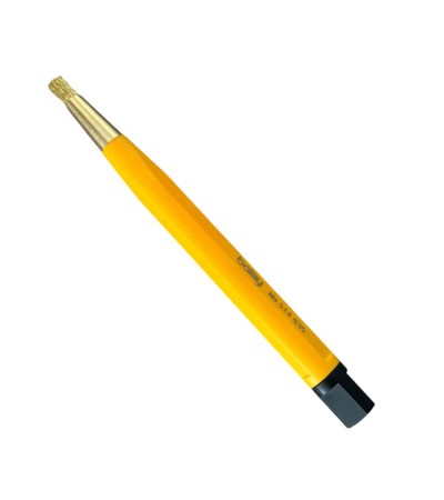 Boley scratch brush of brass with a handle in plastic pen, 4.0 mm