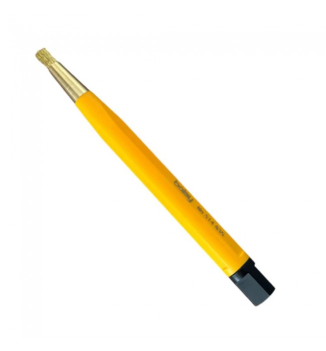 Boley scratch brush of brass with a handle in plastic pen, 4.0 mm