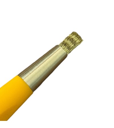 Boley scratch brush of brass with a handle in plastic pen, 4.0 mm