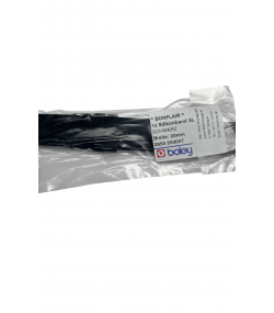 Boley Extra Long Black Silicone Watch Strap 20 mm