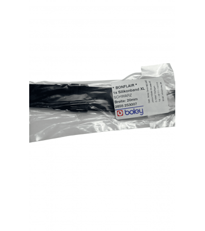 Boley Extra Long Black Silicone Watch Strap 20 mm