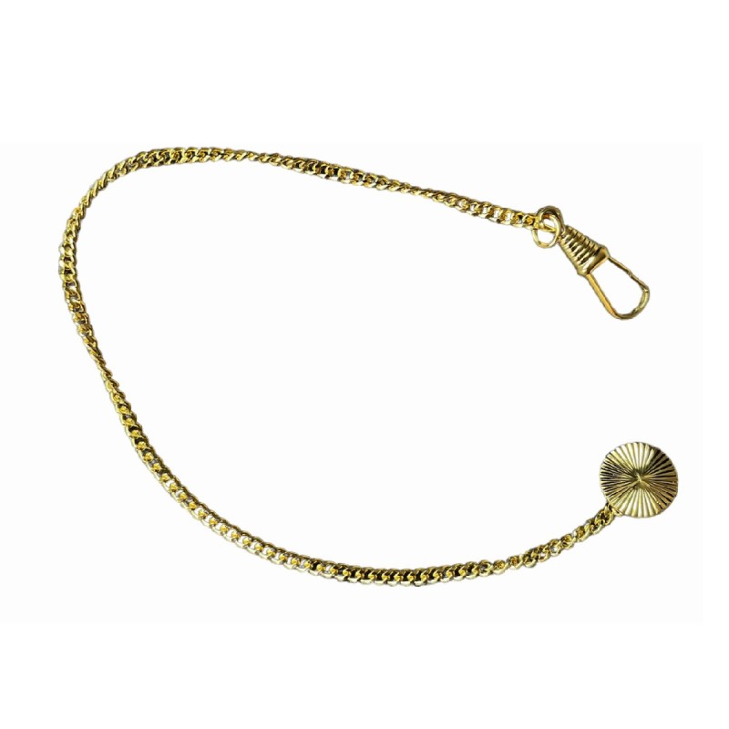 Brass gold-plated button-hole pocket watch chain 23 cm, 2,9 mm Brass gold-plated button-hole pocket watch chain 23 cm, 2,9 mm