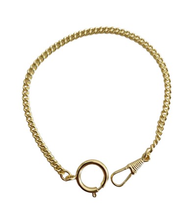 Brass gold-plated button-hole pocket watch chain 25 cm, 4,1 mm