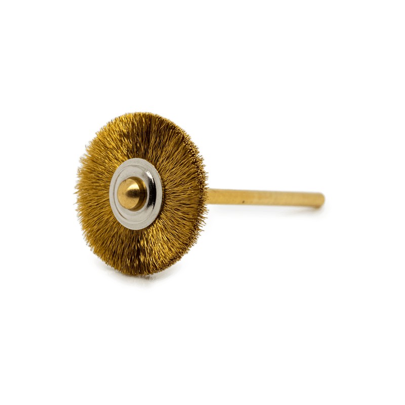 Brass wire brush HP shaft Ø 22 mm, wire Ø 0.1 mm Brass wire brush HP shaft Ø 22 mm, wire Ø 0.1 mm