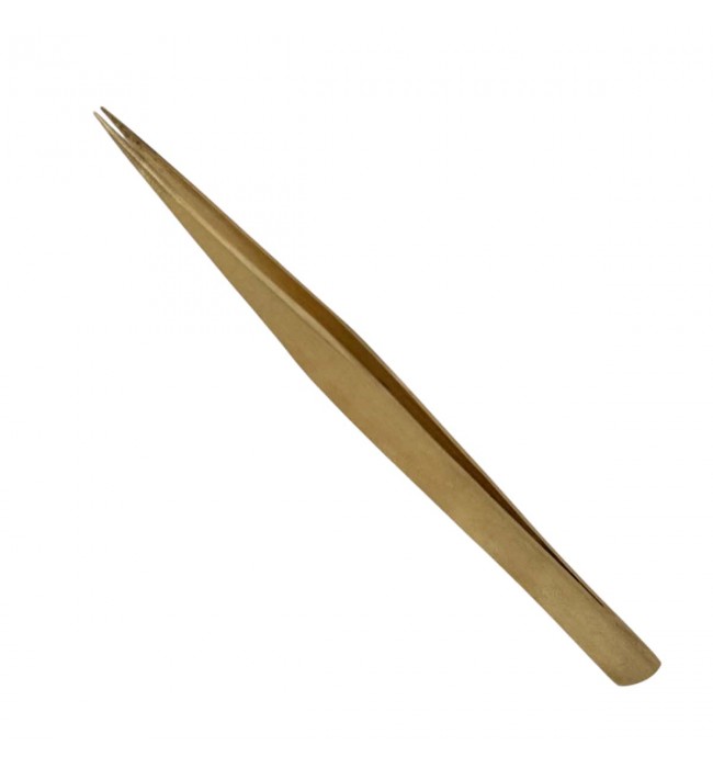 Buzzufy B10 brass long watchmaker tweezer, non-magnetic, 140 mm