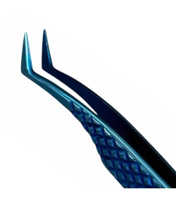 Buzzufy C11 извити пинсети 90° в синьо, немагнитни, 120 мм