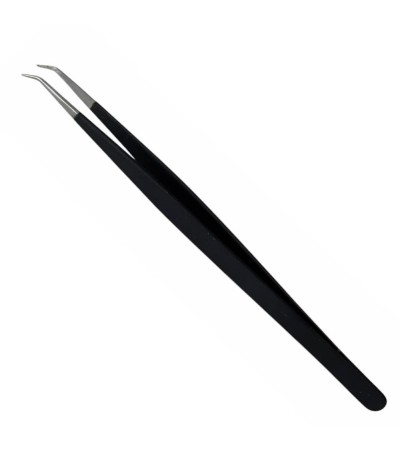 Buzzufy C14 coated curved tweezer, non-magnetic for jewellers and watchmakers, 145mm