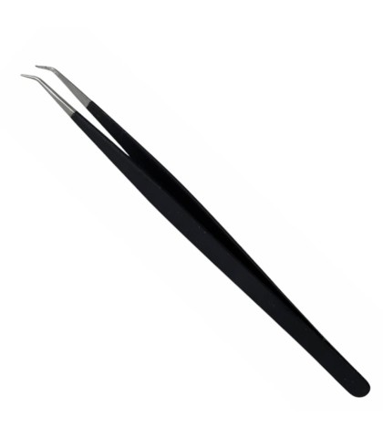 Buzzufy C14 coated curved tweezer, non-magnetic for jewellers and watchmakers, 145mm
