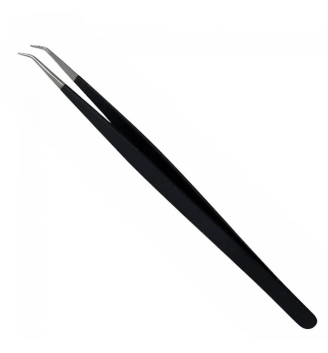 Buzzufy C14 coated curved tweezer, non-magnetic for jewellers and watchmakers, 145mm