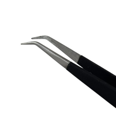 Buzzufy C14 coated curved tweezer, non-magnetic for jewellers and watchmakers, 145mm