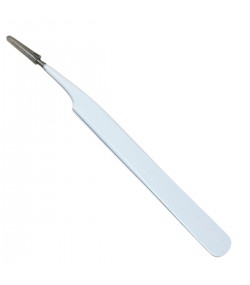 Buzzufy C17 white coated tweezer for watch parts, non-magnetic, 120mm