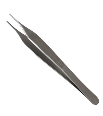 Buzzufy D11 serrated tip tweezers for diamonds, stones, beads, cord, 120mm