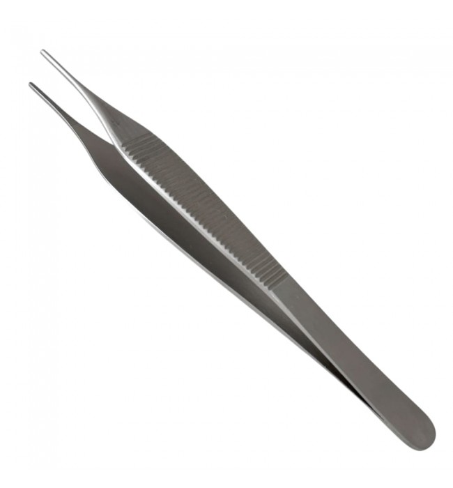 Buzzufy D11 serrated tip tweezers for diamonds, stones, beads, cord, 120mm