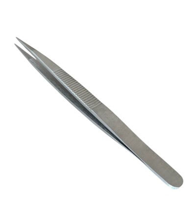 Buzzufy D13 steel jeweler's tweezers with rough tips, 120mm