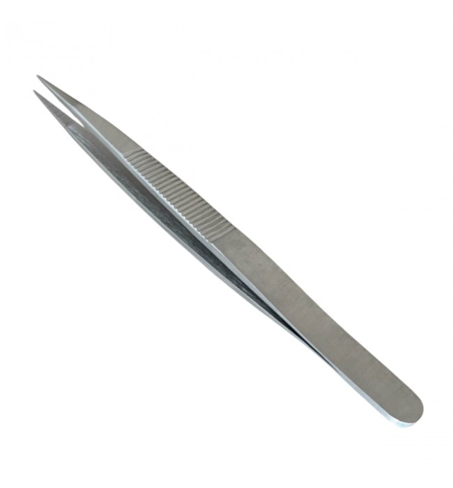 Buzzufy D13 steel jeweler's tweezers with rough tips, 120mm