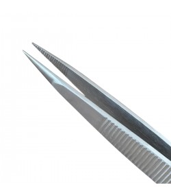 Buzzufy D13 steel jeweler's tweezers with rough tips, 120mm